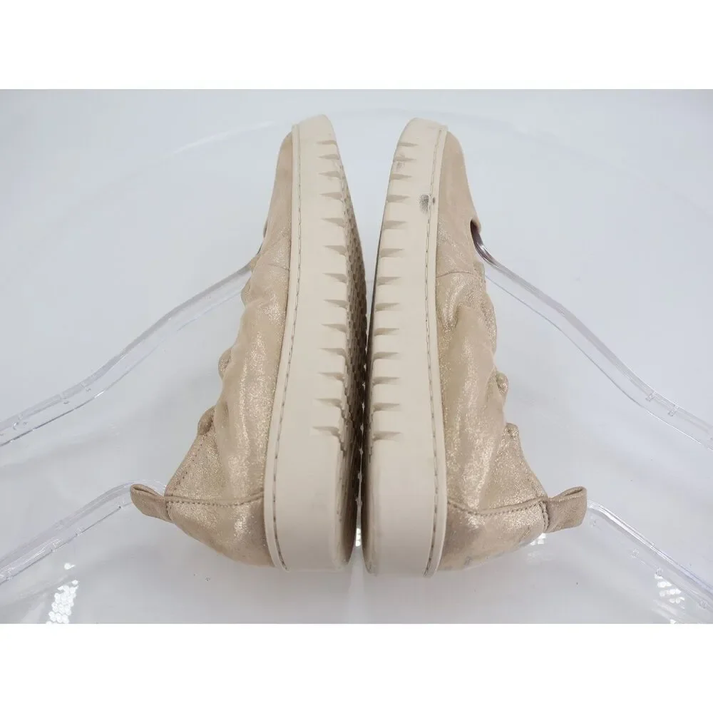 Vionic Uptown Ballet Flat Women 8 Gold Metallic Leather Slip On Platform Shoes